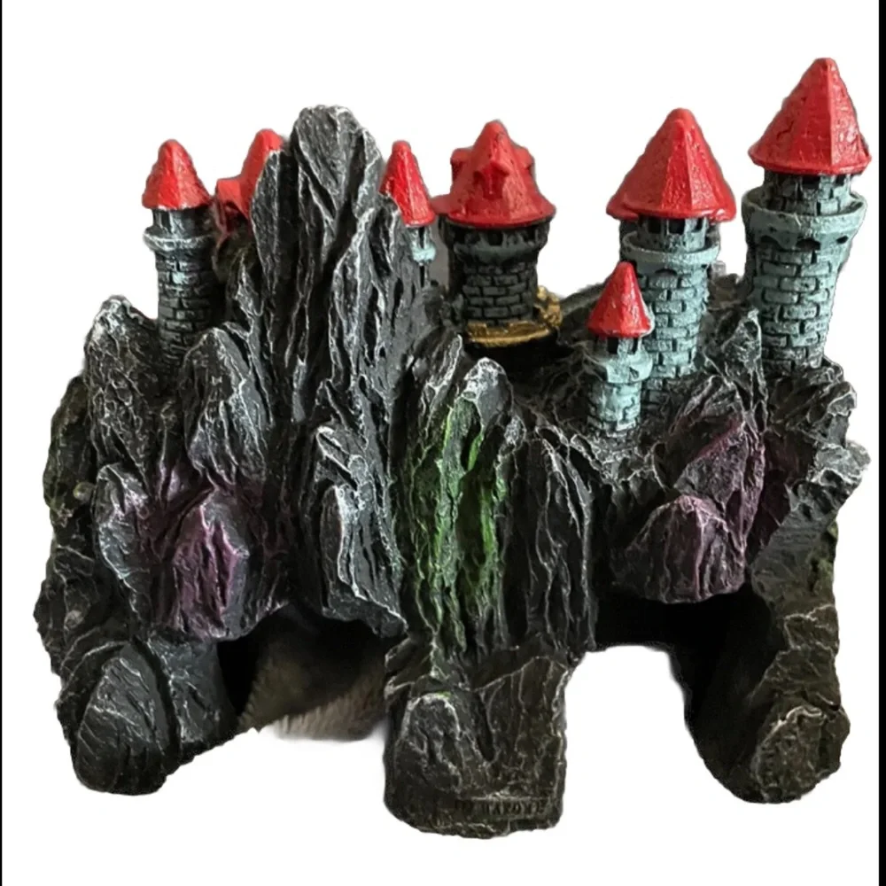 - Aqua Rustic Castle Aquarium Ornament Castle Fish 7 in L x 5 1/2 in W x 6 In H